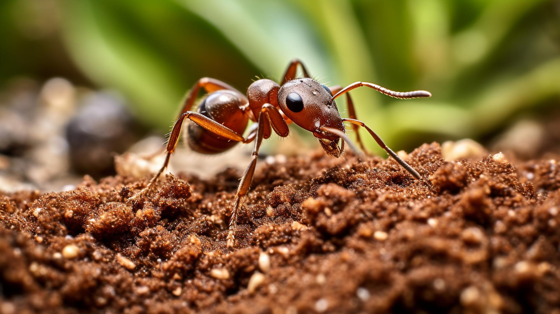AI generated Photo of Ant on a ground. Generative AI